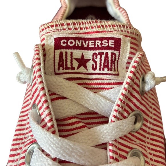 Converse Red and White Striped Sneakers - Picture 4 of 13